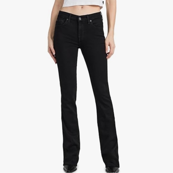 7 for all Mankind Kimmie Bootcut Jean 30 Black - Picture 1 of 14